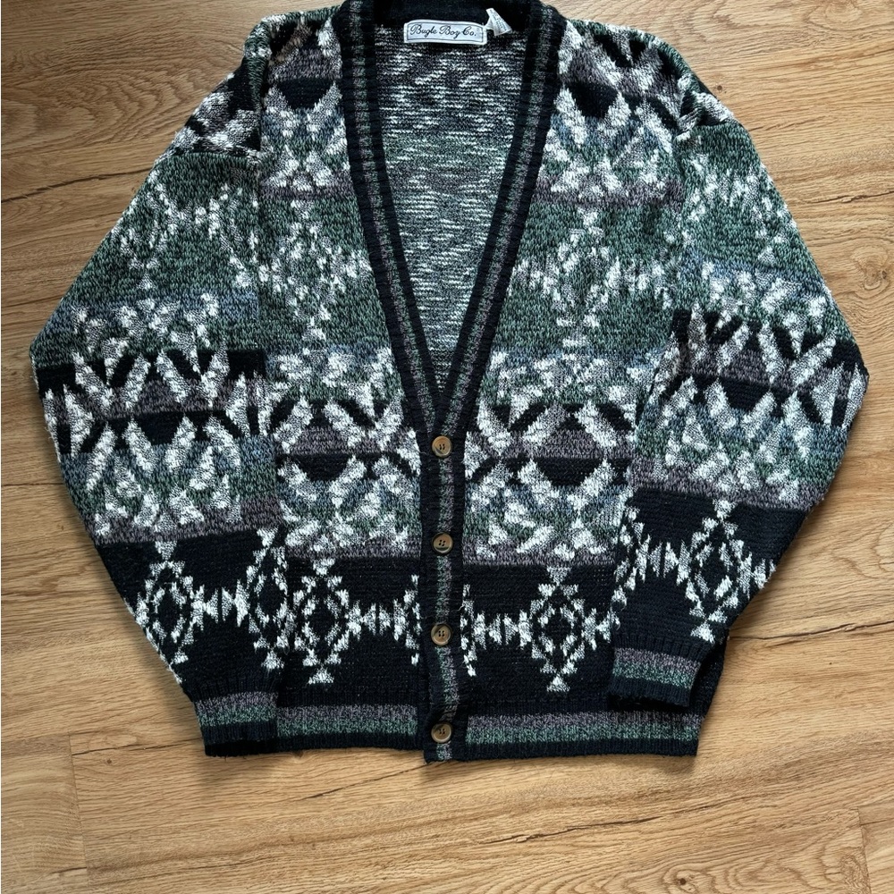 Grandpa sweater button up cardigan size L